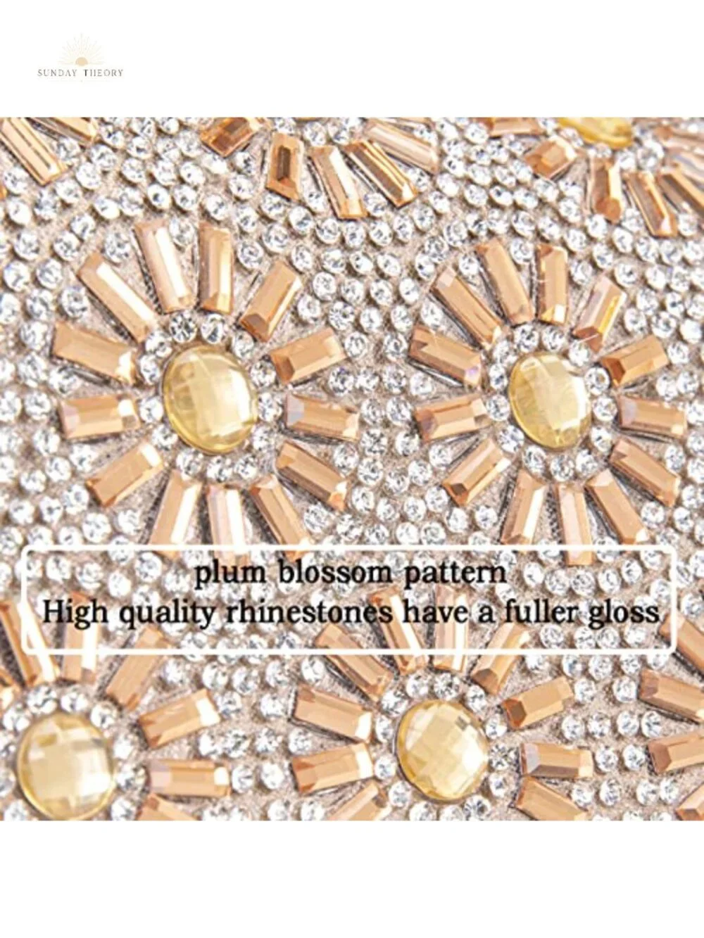 Rhinestone Evening Bag with Chain - Clutch Purse for Women